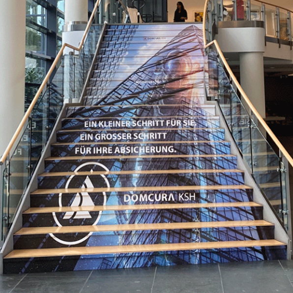 Aussteller Messe Deutscher Verwaltertag Treppe_01_square Treppenaufkleber zur Werbung für Aussteller des Deutschen Verwaltertags